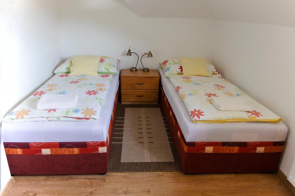 Posteľ alebo postele v izbe v ubytovaní Apartmány Vista