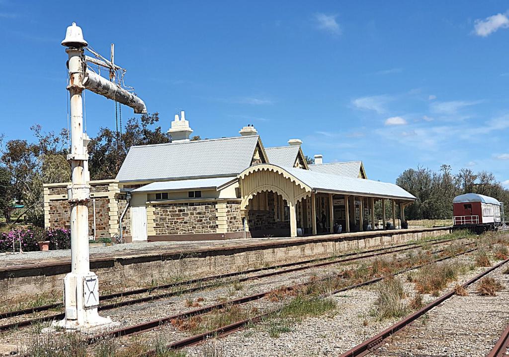 an old train station with a train station at Burra Railway Station BnB in Burra