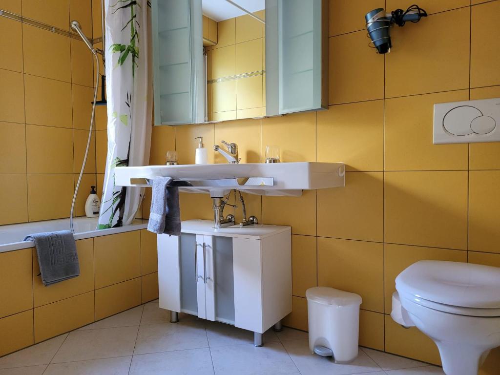 Koupelna v ubytování Haus Viktoria C