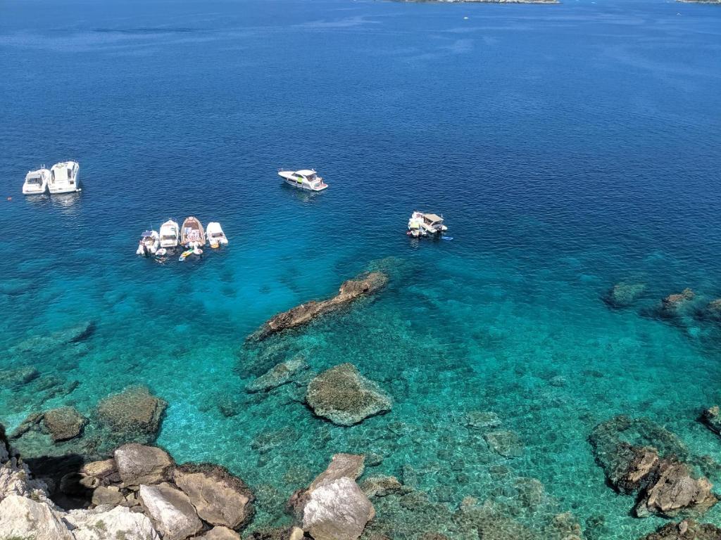 an aerial view of boats in the water at Casa Colletta Vieste in Vieste
