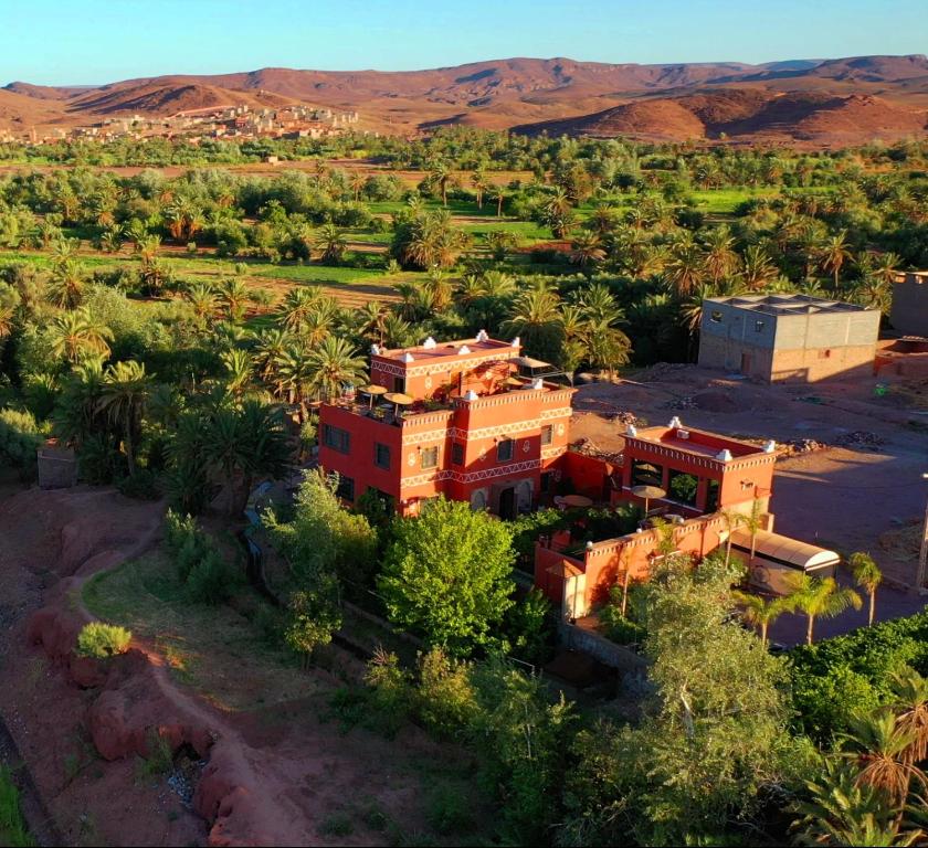 an aerial view of a house in the desert at Riad Chay & Boutique in Ouarzazate