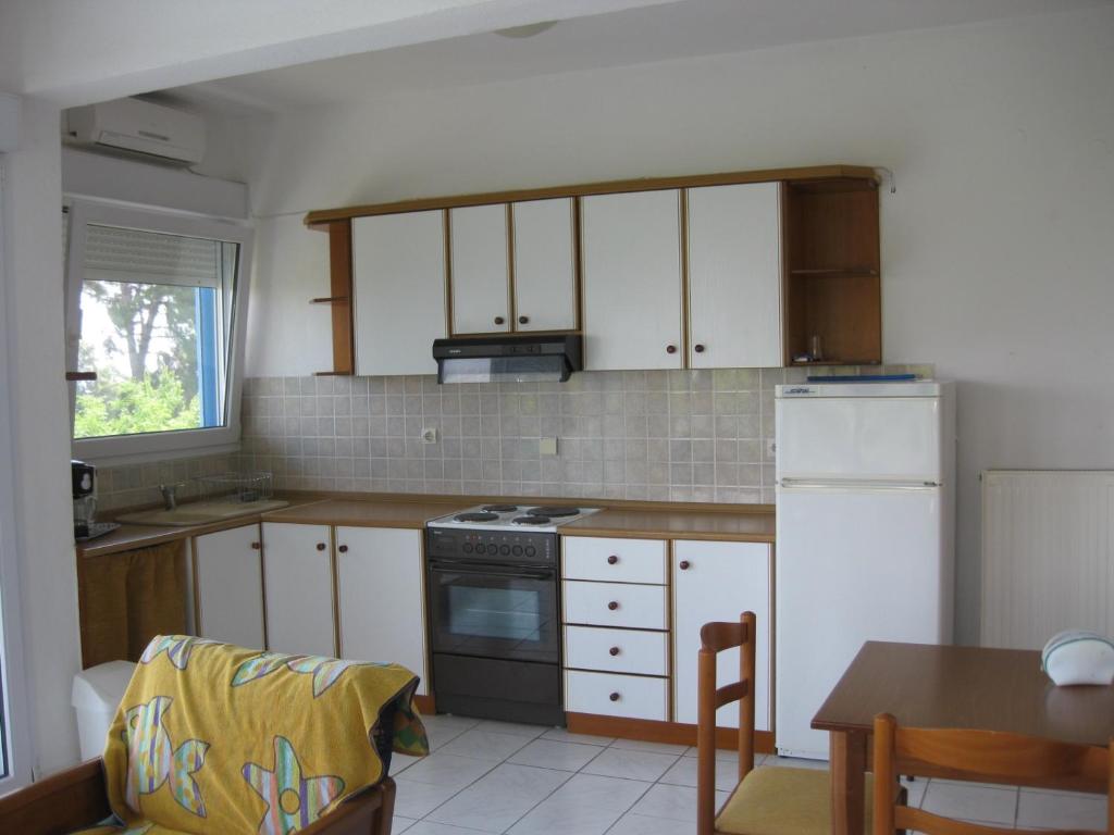 Kuchyň nebo kuchyňský kout v ubytování Europa Apartments Stefanos