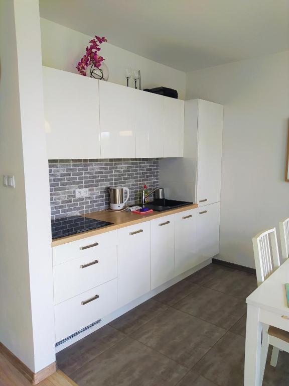 Kuchyňa alebo kuchynka v ubytovaní M&K Apartamenty Zielony Zakątek - Sobieszewo