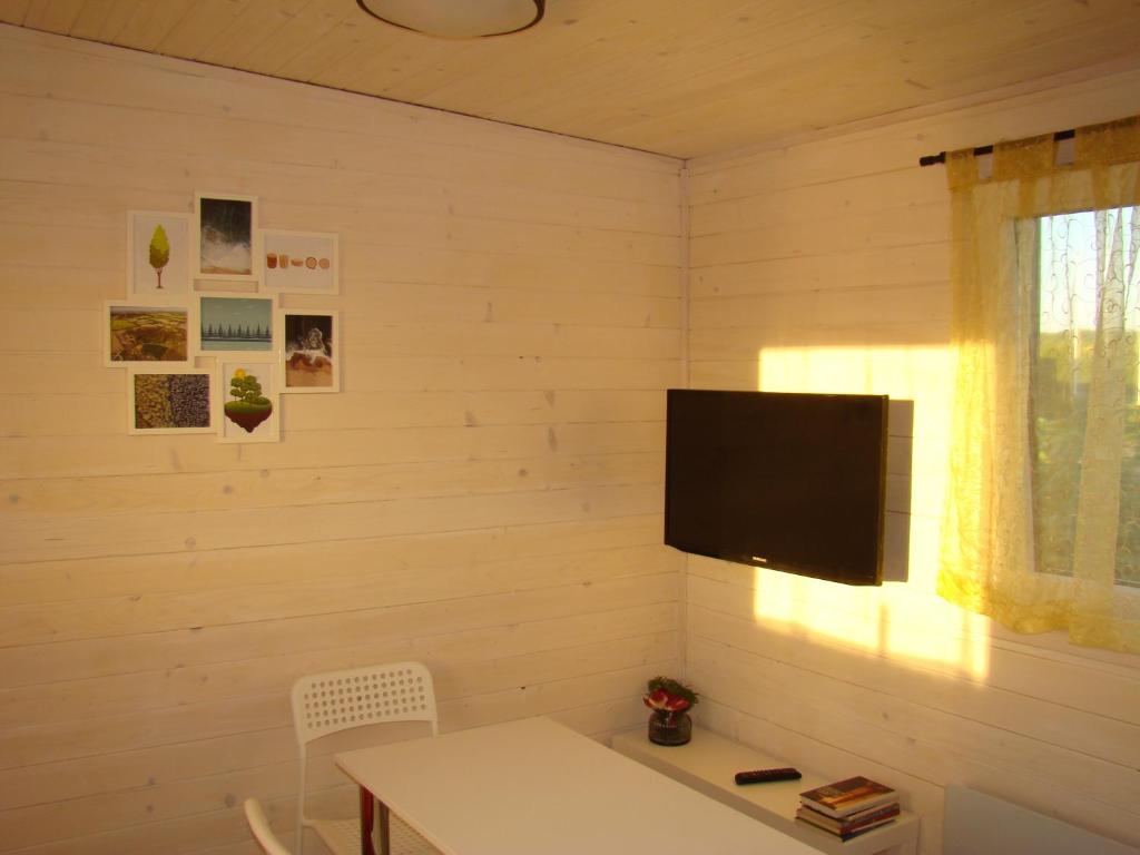Televízia a/alebo spoločenská miestnosť v ubytovaní Domek "Marla 1"