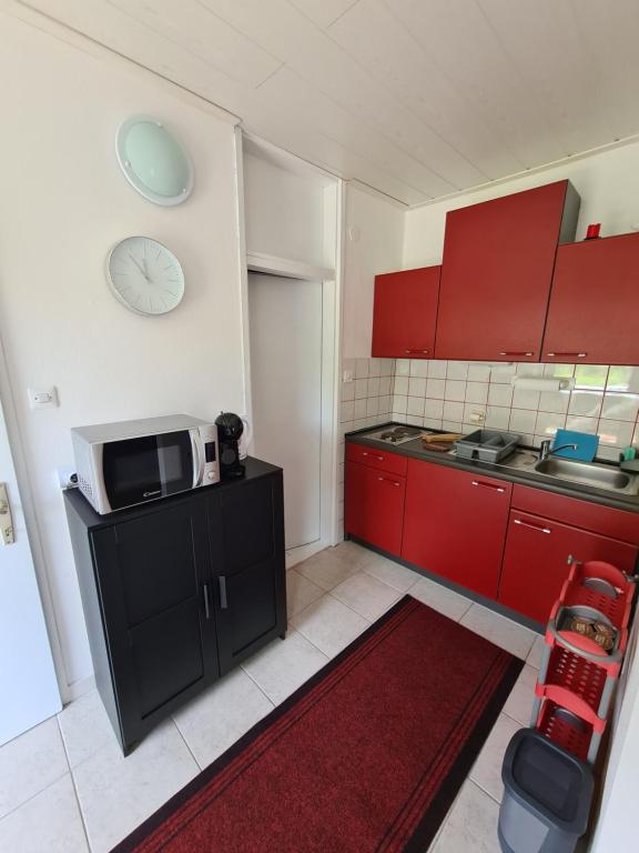 Kuchyň nebo kuchyňský kout v ubytování Apartman Tamy
