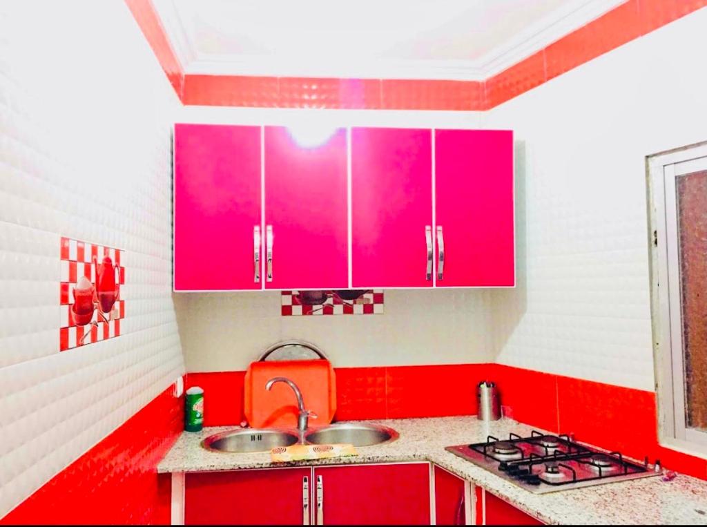 Kuchyň nebo kuchyňský kout v ubytování Appartement Charmant