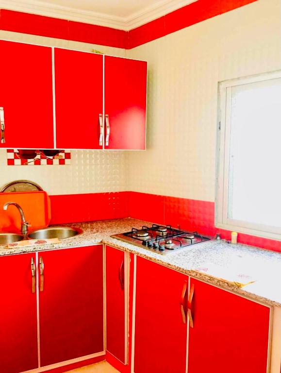 Kuchyň nebo kuchyňský kout v ubytování Appartement Charmant
