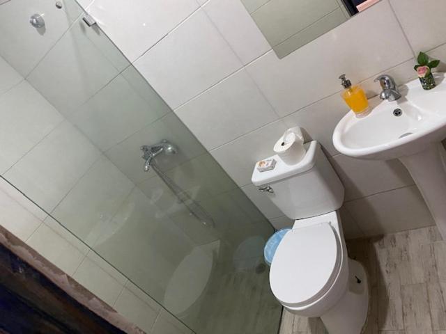 Koupelna v ubytování Chao Mamá Hostal