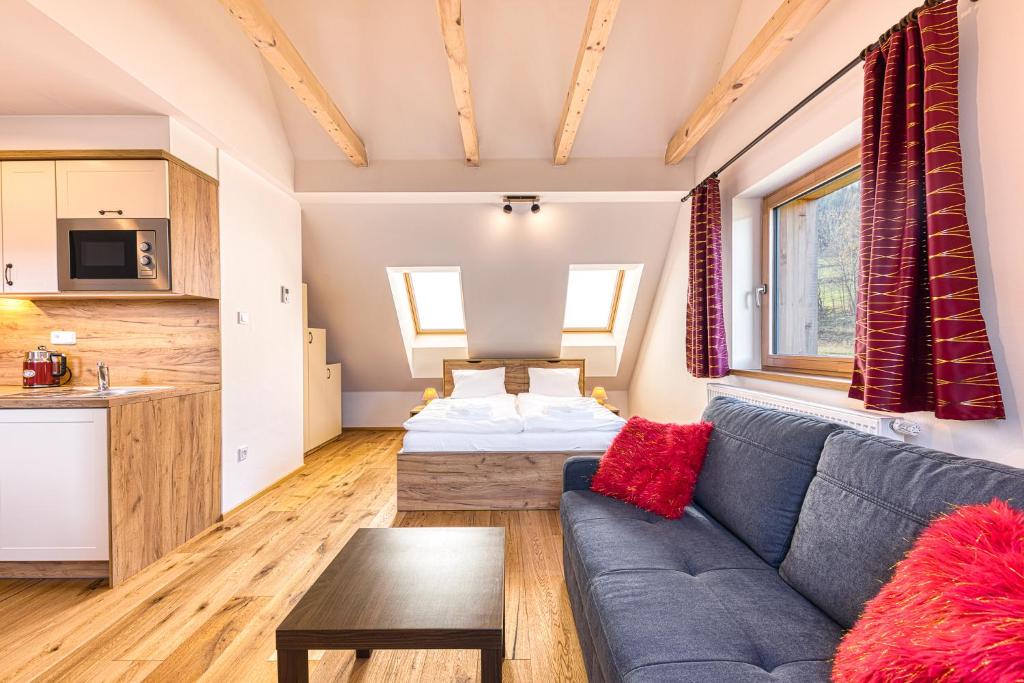 Köök või kööginurk majutusasutuses Apartmány Filipovice