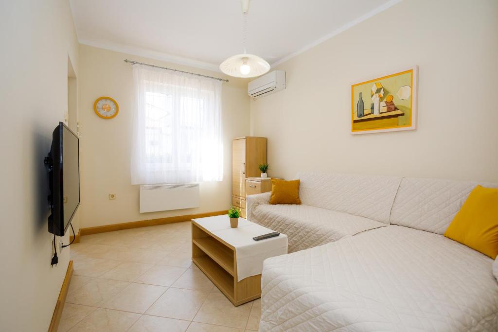 Televízia a/alebo spoločenská miestnosť v ubytovaní Apartment Franolic