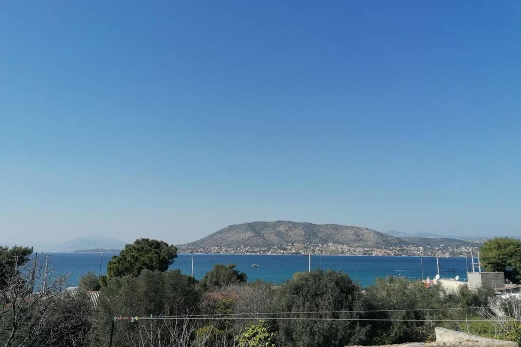 a view of a body of water with a mountain at Welcome in Salamina in Salamís