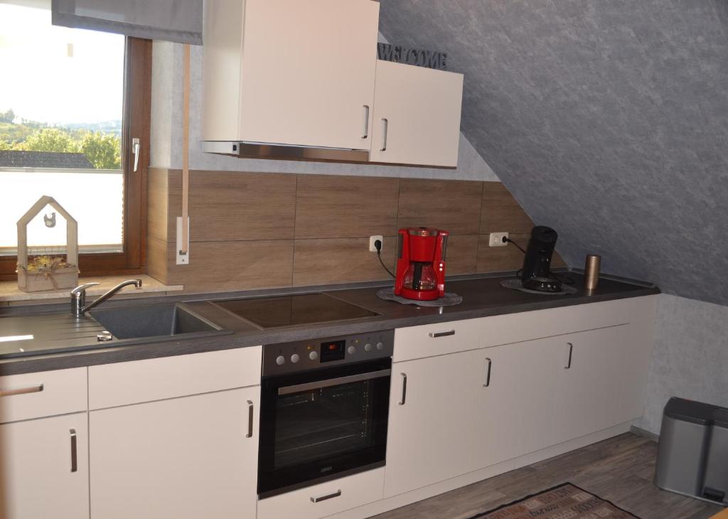 Kuchyň nebo kuchyňský kout v ubytování Gästehaus Klein