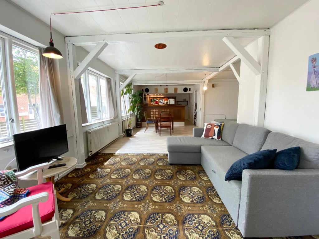 TV a/nebo společenská místnost v ubytování Studio Apartment in the heart of Højer