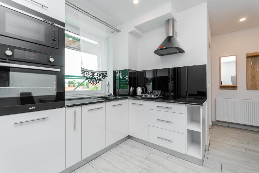Kuchyň nebo kuchyňský kout v ubytování VIP House Apartamenty