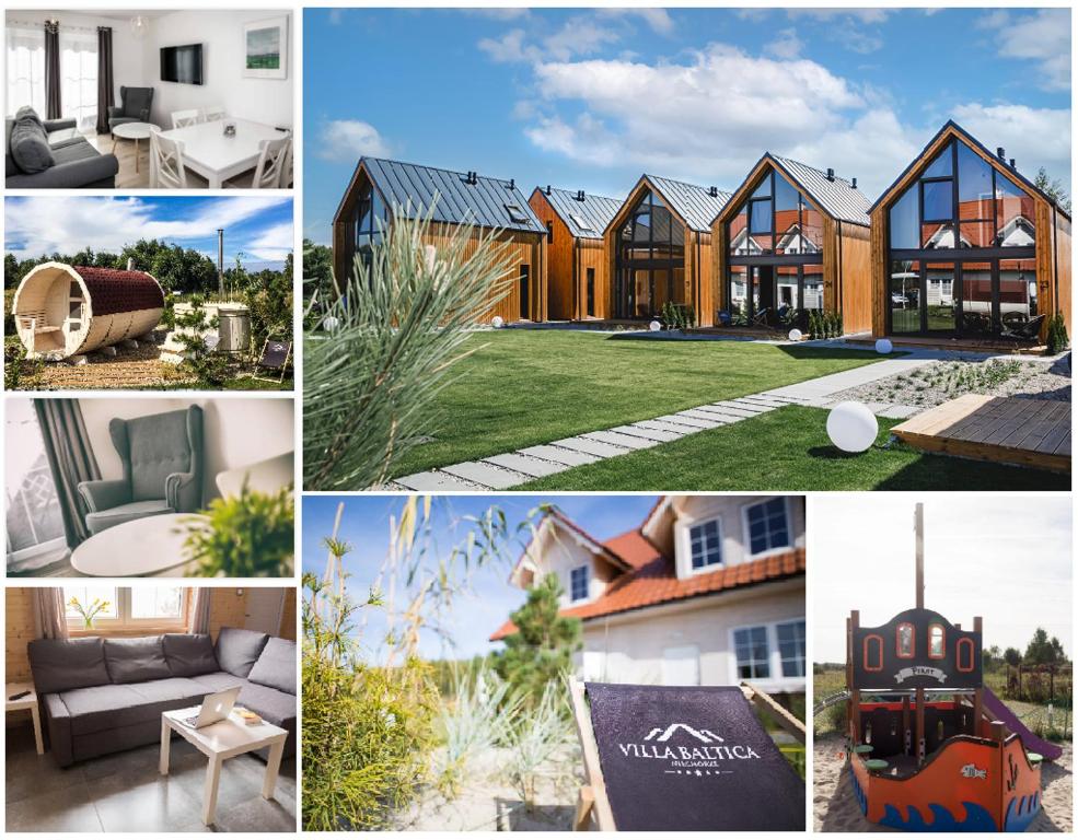 a collage of pictures of homes and houses at Villa Baltica in Niechorze