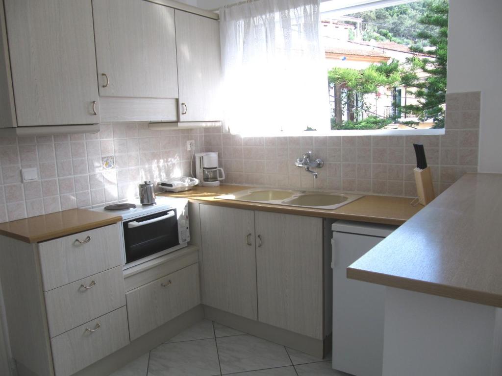 Kuchyň nebo kuchyňský kout v ubytování Irini Apartments and Studios