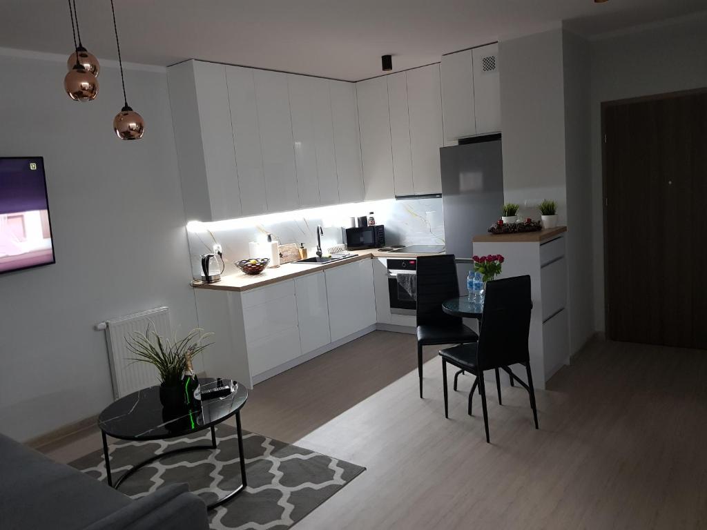 Kuchyňa alebo kuchynka v ubytovaní Apartamenty Limanowskiego
