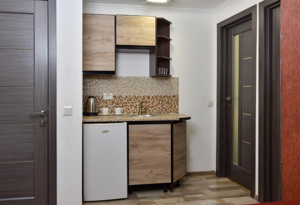 Kuchyň nebo kuchyňský kout v ubytování Venus hotel