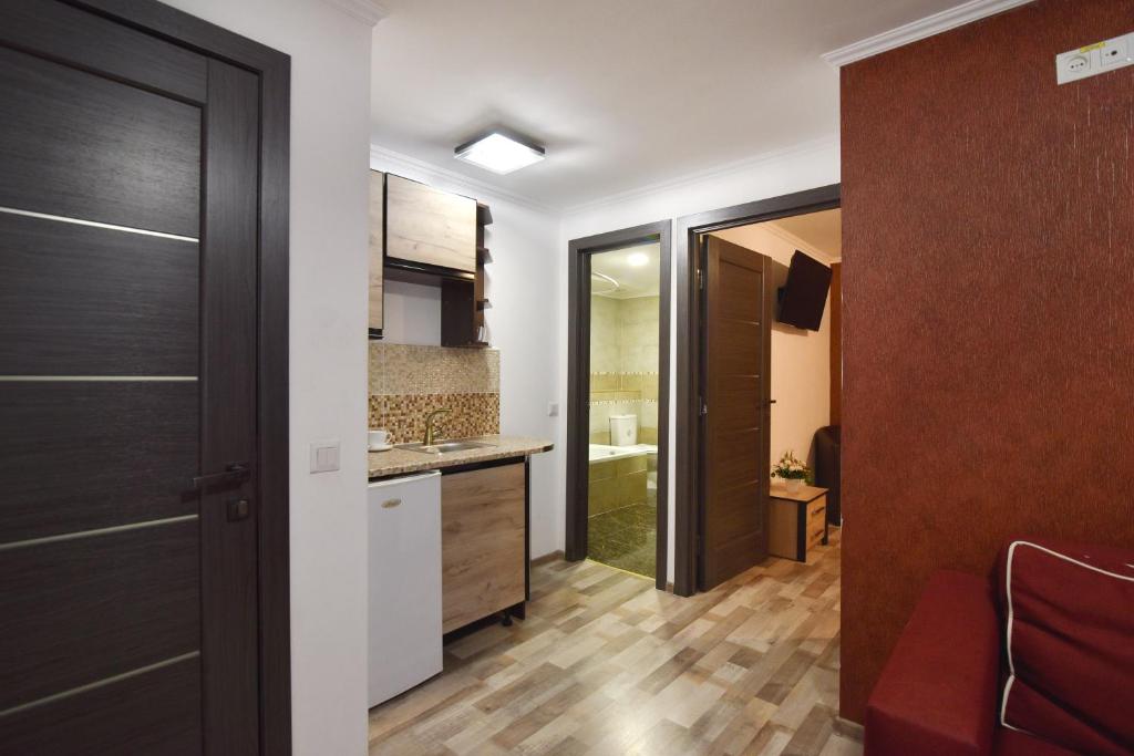 Kuchyň nebo kuchyňský kout v ubytování Venus hotel