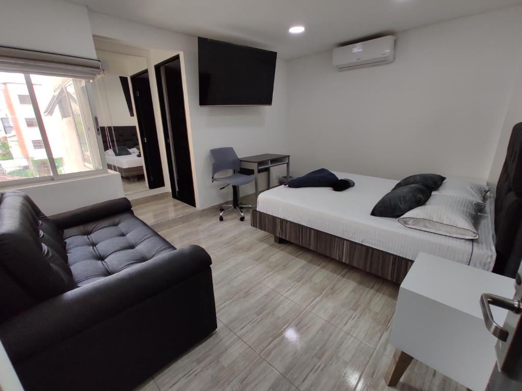 Posezení v ubytování Hostel Boutique Nido de Loros