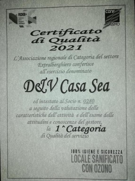 Certifikát, hodnocení, plakát nebo jiný dokument vystavený v ubytování D&V Casa-Sea