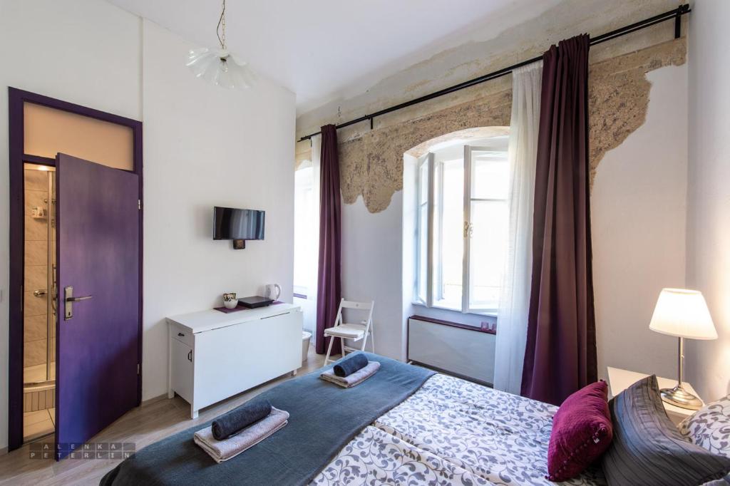 Postel nebo postele na pokoji v ubytování Sobe Poldka