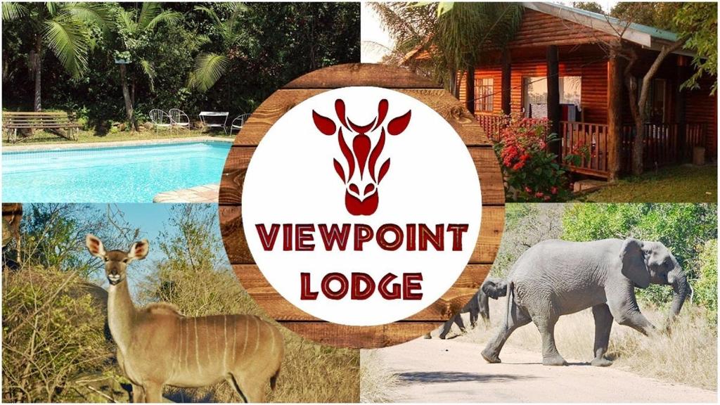 un collage d’images d’animaux et un logo zoologique dans l'établissement Viewpoint Lodge & Safari Tours, à Hazyview