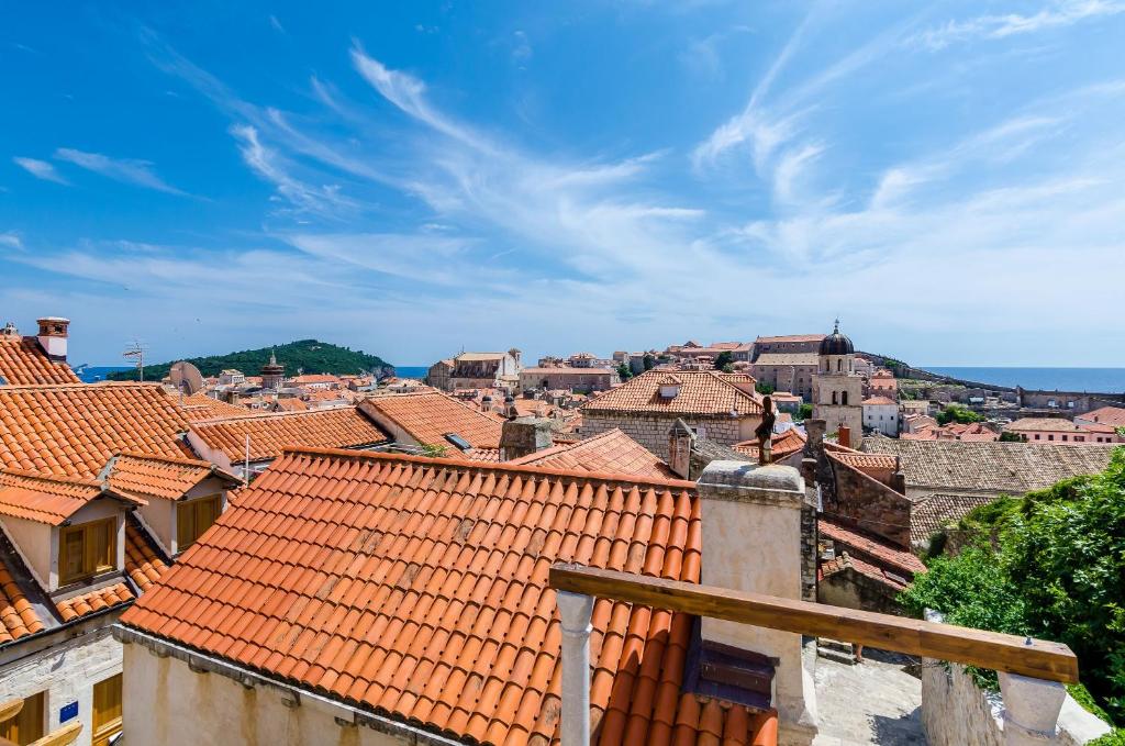 a view of a city with red roofs at Villa Monte Santo in Dubrovnik