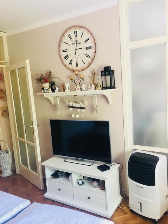 Televízia a/alebo spoločenská miestnosť v ubytovaní Studio apartman Zagreb zapad Vrapče