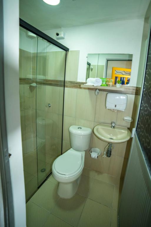 Koupelna v ubytování Hotel Aguas Abiertas