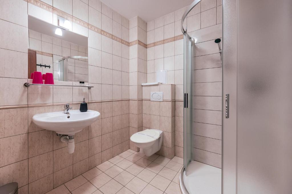 Koupelna v ubytování Hotel Litovel