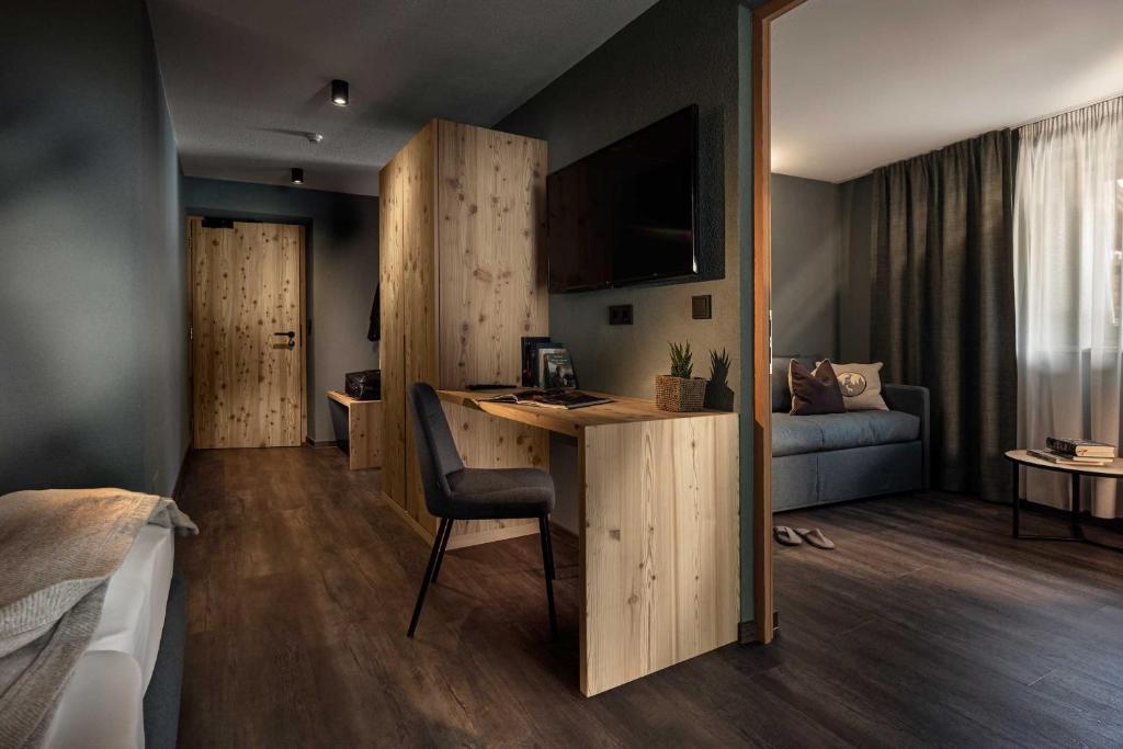 Łóżko lub łóżka w pokoju w obiekcie Pension Moarhof