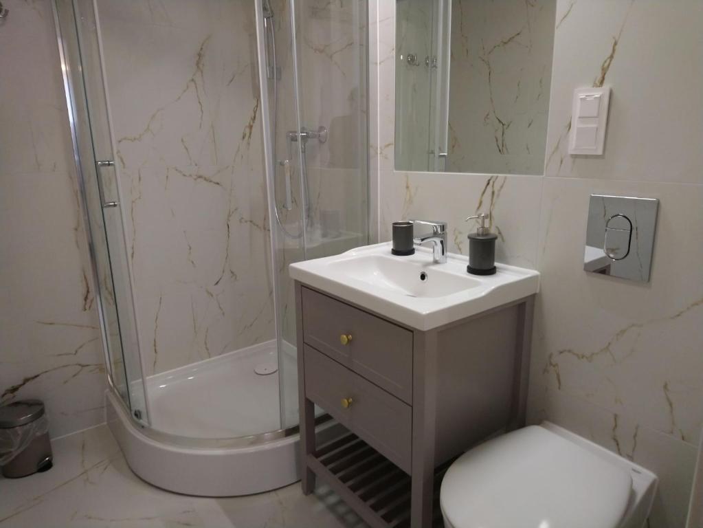 Kúpeľňa v ubytovaní Nowe Apartamenty na Gryfa