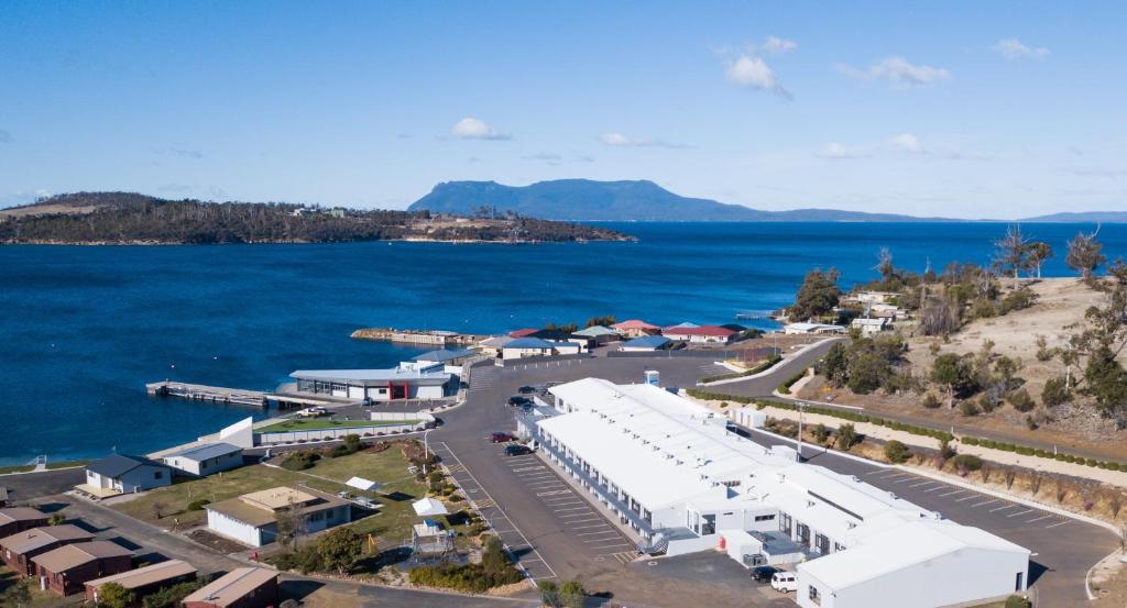 
a large body of water with a large building at Eastcoaster Tasmania in Orford
