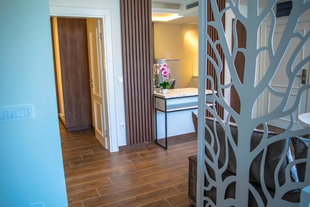 Kuchyň nebo kuchyňský kout v ubytování APARTMENTS MERLIN