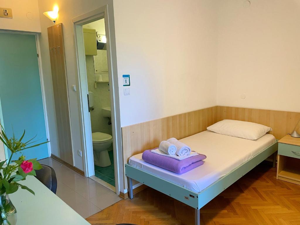 Postelja oz. postelje v sobi nastanitve Hostel Spinut