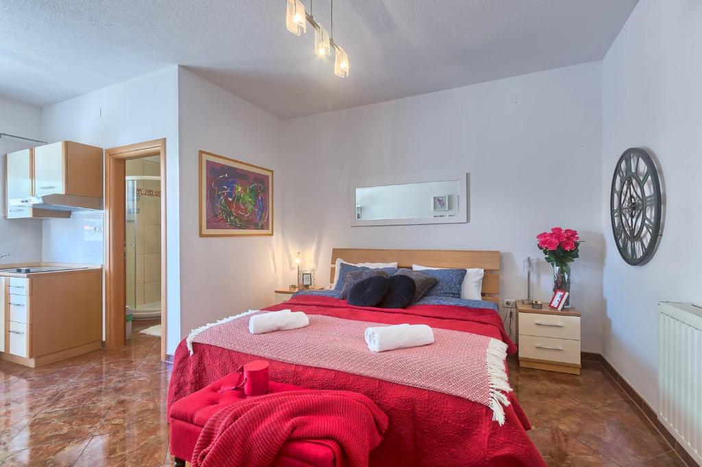Postel nebo postele na pokoji v ubytování Villa Mihaela