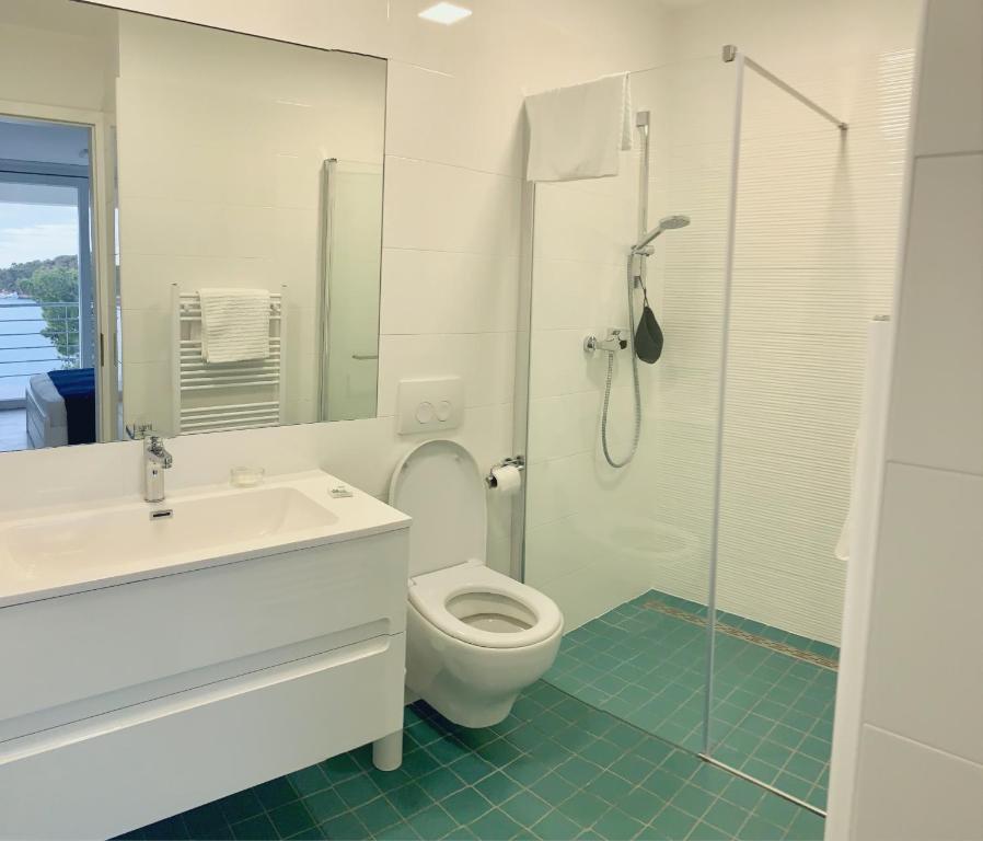 Koupelna v ubytování Apartments Kaldana