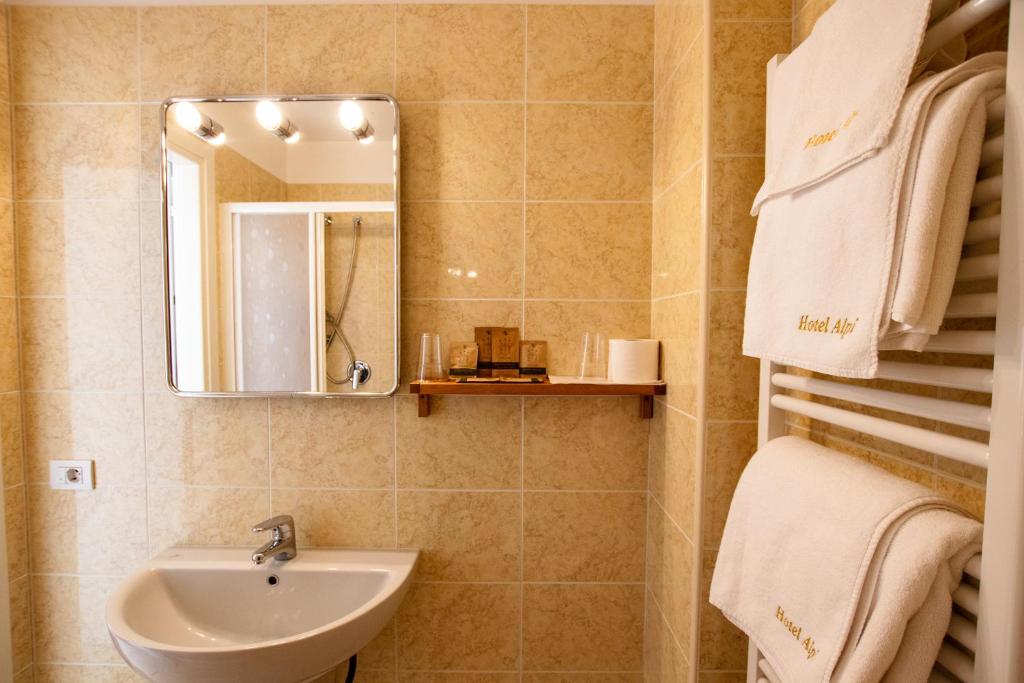 Koupelna v ubytování Hotel Alpi