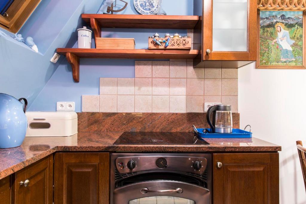 Kuchyňa alebo kuchynka v ubytovaní ZAKOHOME- Apartament Pięć Gruszek