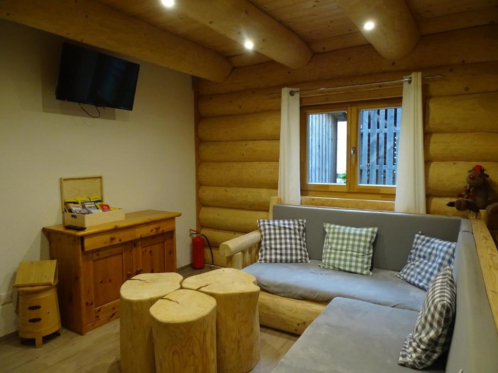 TV a/nebo společenská místnost v ubytování C.T.N. Loghouse