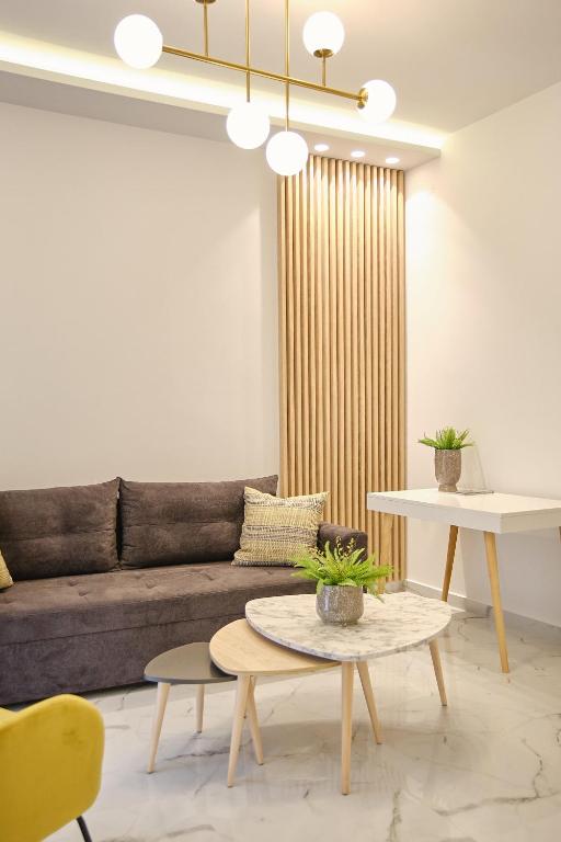 Posezení v ubytování Elegant Central Apartment Veria - με ενδοδαπέδια θέρμανση!!!
