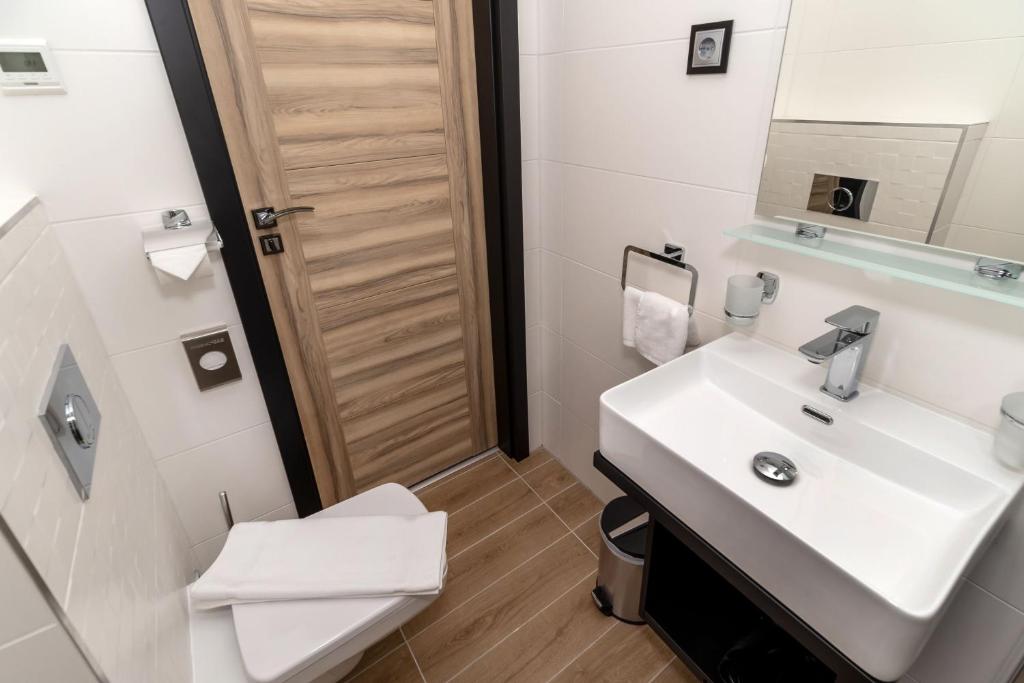 Koupelna v ubytování Arany Apartman Miskolc