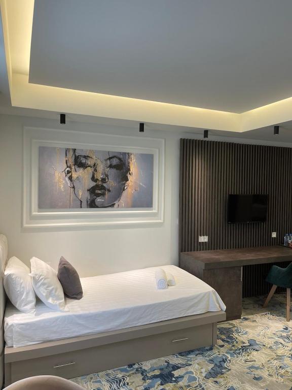 Postel nebo postele na pokoji v ubytování Apartments Jordan Luxury - Gevgelija