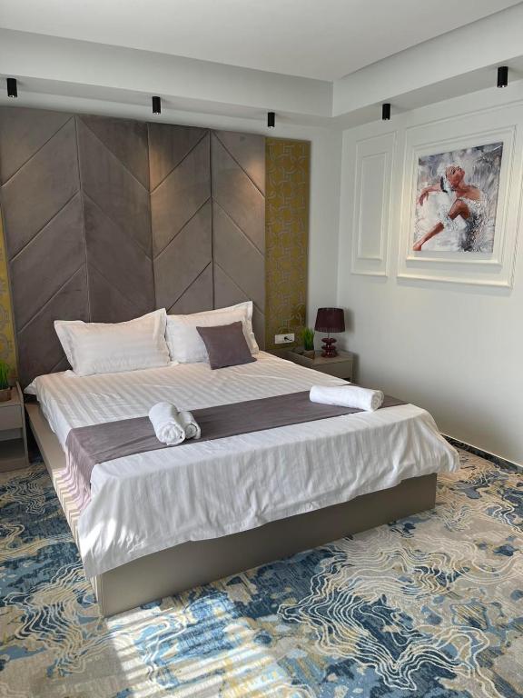 Postel nebo postele na pokoji v ubytování Apartments Jordan Luxury - Gevgelija