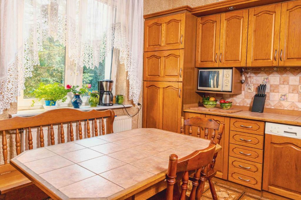 Kuchyň nebo kuchyňský kout v ubytování Mira - Mira pokoje z widokiem na jezioro