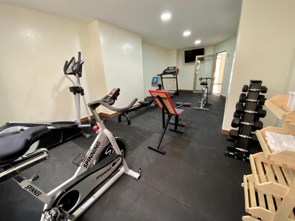 Fitness centrum a/nebo fitness zařízení v ubytování Hotel Carrion
