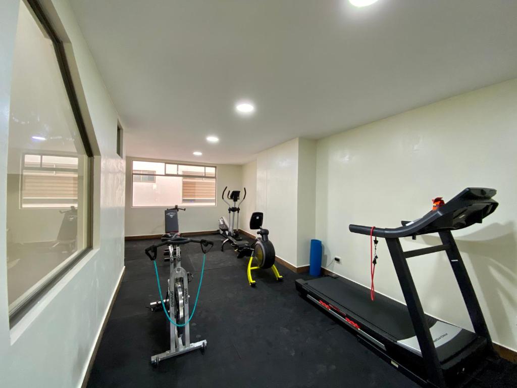 Fitness centrum a/nebo fitness zařízení v ubytování Hotel Carrion