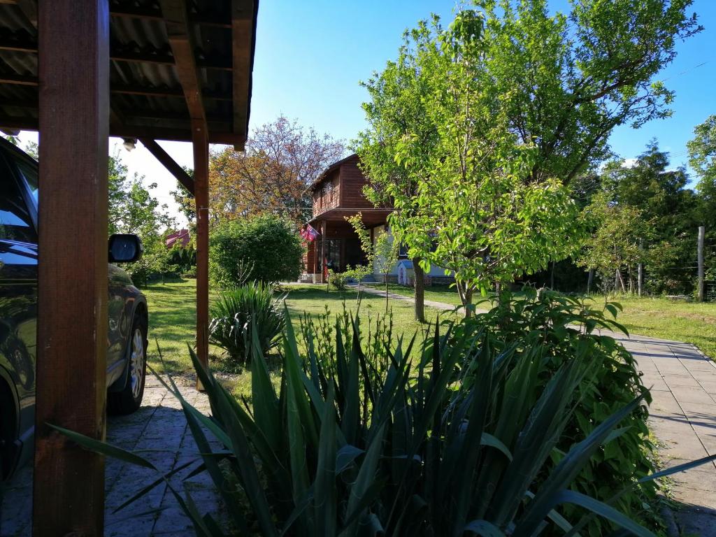 a view of a house from the driveway at Szőlősi Diófa Vendégház in Balatonszőlős