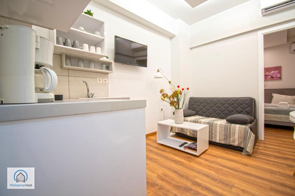 Kuchnia lub aneks kuchenny w obiekcie Syntagma Square Athenian apartments